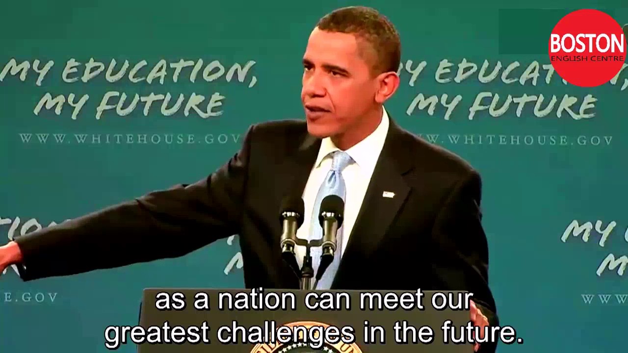 President Obama Makes Historic Speech to America's Students  -  English subtitles