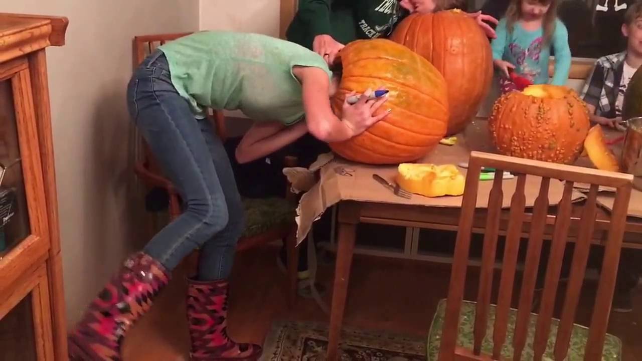 Girl Gets Head Stuck In Pumpkin!! Jukin Media Verified (Original) * cover