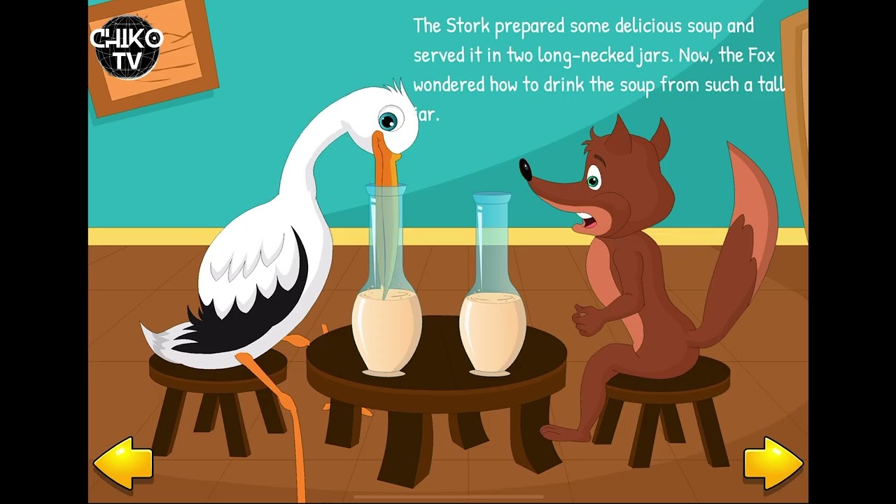 The Fox and The Stork: A Lesson in Fairness | Moral Story | KidloLand