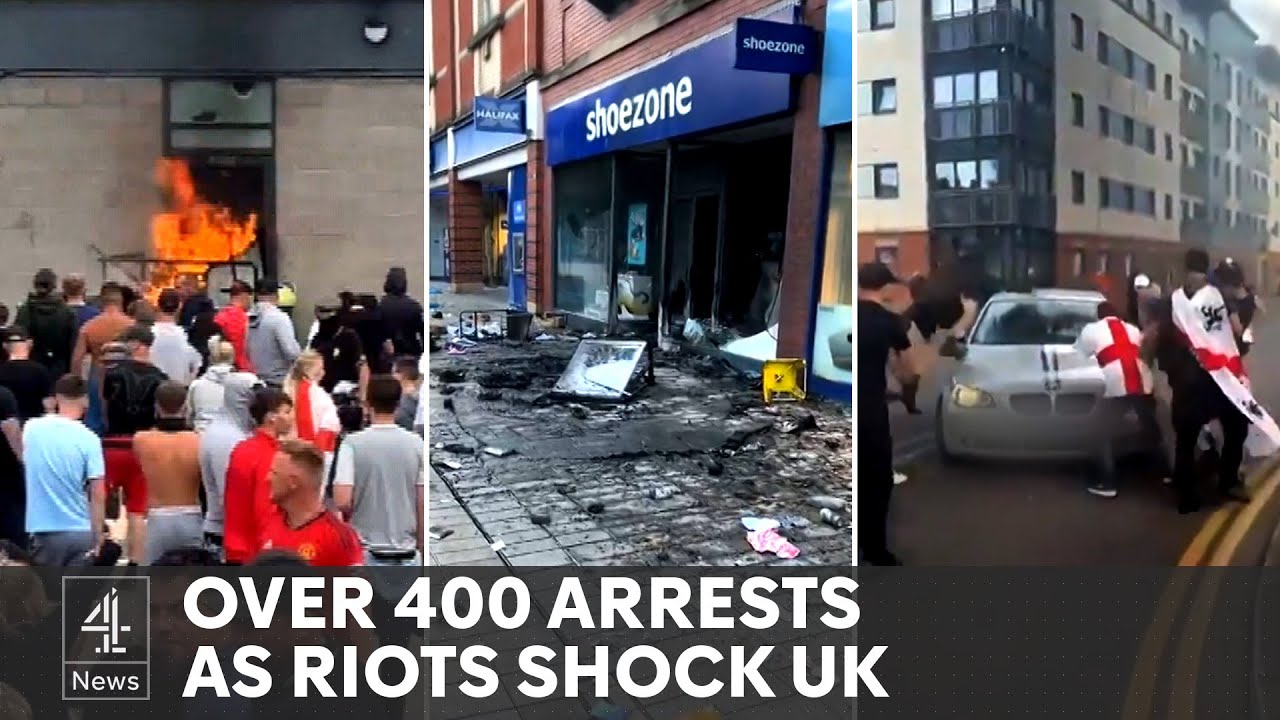 UK riots: 400 arrested amid far-right violence and clashes with police cover