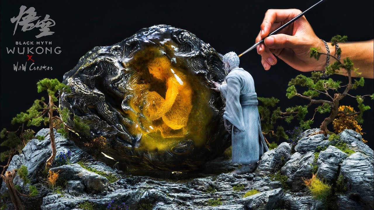 Creating Black Myth Wukong Diorama: Sun Wukong Trapped in Resin   Rebirth of the Monkey King